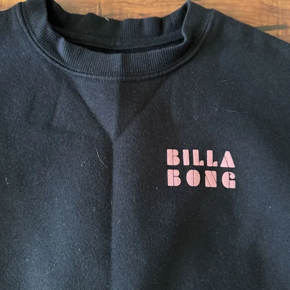 Billabong Girls Black Surf Dreams Sweatshirt Pullover M 10/12 Beach Graphic